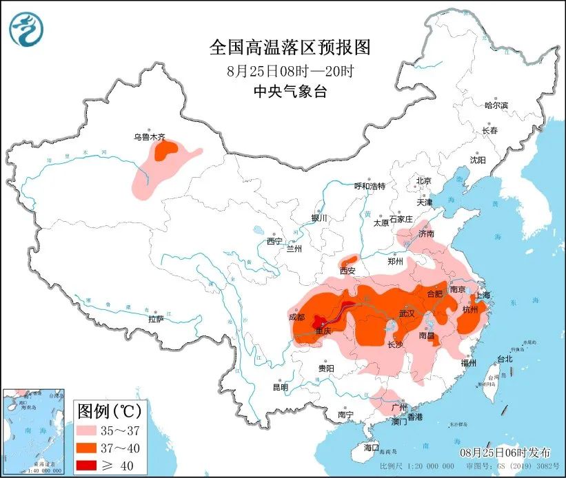 未来三天国内天气预报（8月25日）