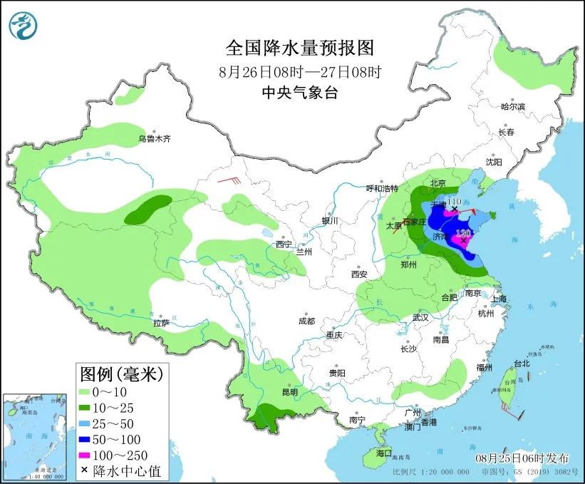 未来三天国内天气预报（8月25日）