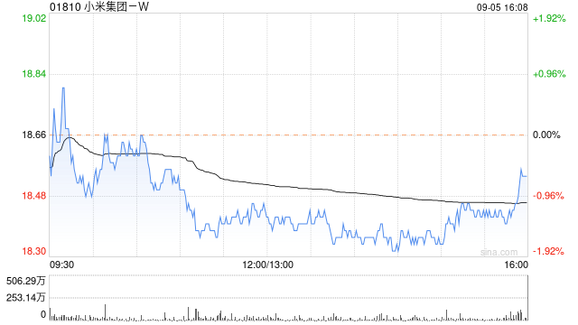 小米集团-W9月5日斥资3137.95万港元回购170万股